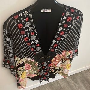 Sterling styles  Japanese print one size fits most crop jacket